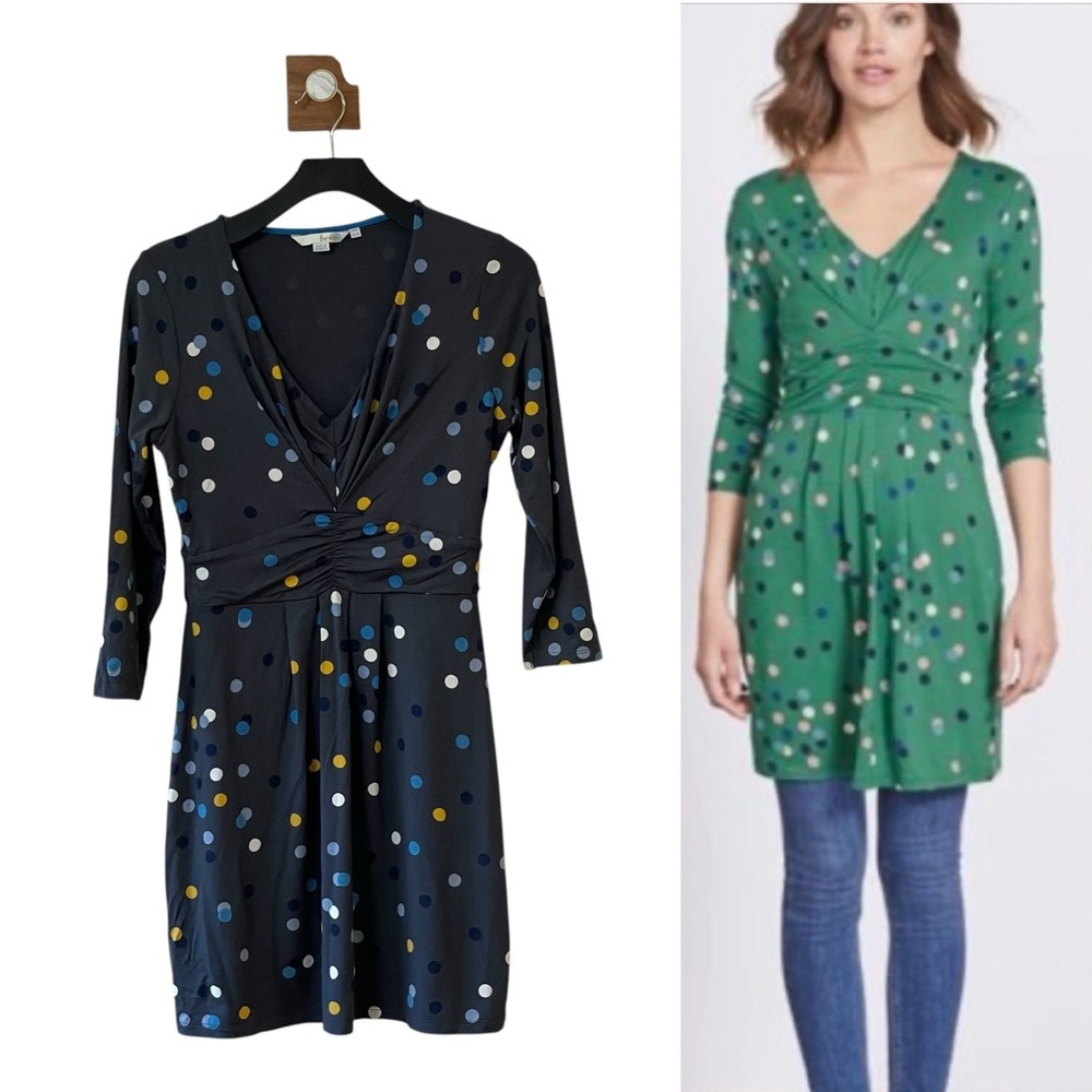 Boden Marion Jersey Confetti Polka-Dot Tunic Mini Dress